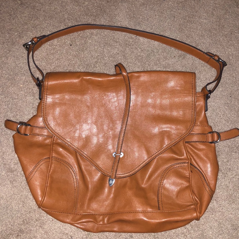 MNG by Mango Cognac Large Purse/Day Bag